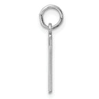 Sterling Silver Rhodium-plated Small Elongated Pol Number 77 Charm