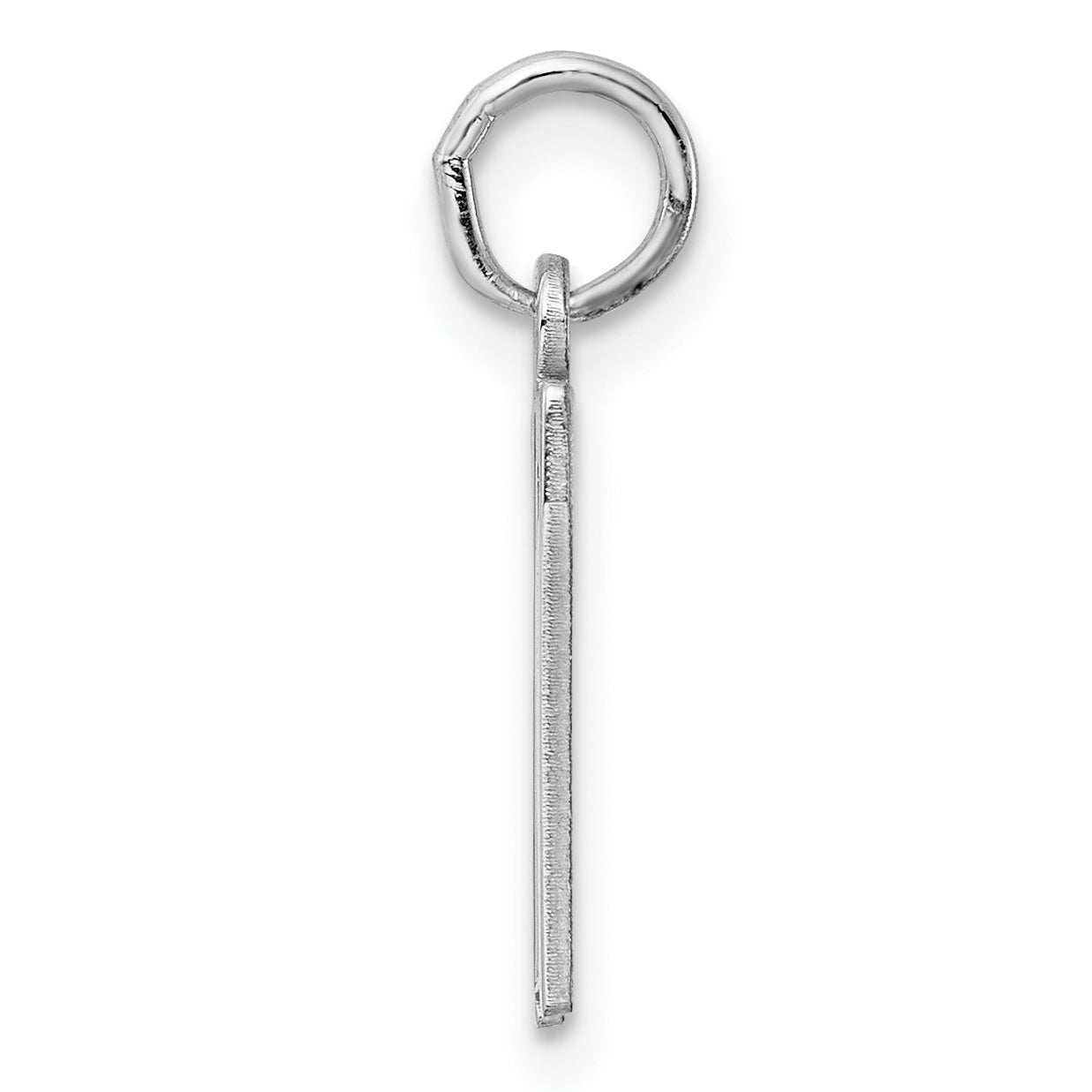 Sterling Silver Rhodium-plated Small Elongated Pol Number 77 Charm