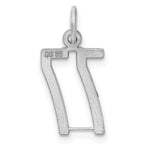 Sterling Silver Rhodium-plated Small Elongated Pol Number 77 Charm