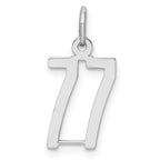 Sterling Silver/Rhodium-plated Elongated Number 77 Charm