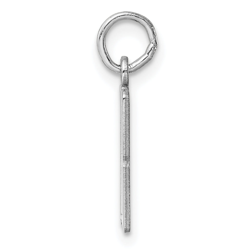 Sterling Silver Rhodium-plated Small Elongated Pol Number 78 Charm