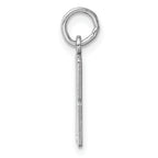 Sterling Silver Rhodium-plated Small Elongated Pol Number 78 Charm
