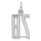 Sterling Silver Rhodium-plated Small Elongated Pol Number 78 Charm