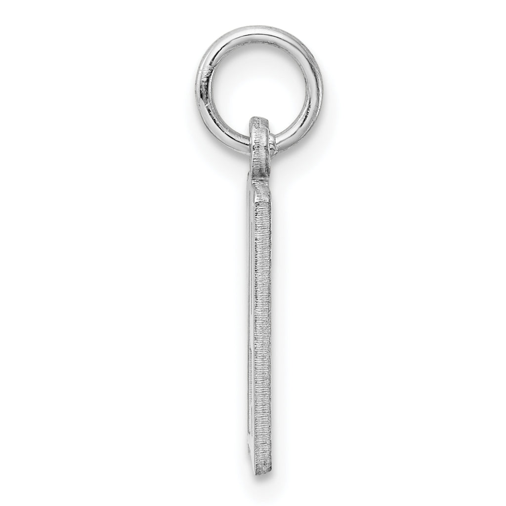 Sterling Silver Rhodium-plated Small Elongated Pol Number 79 Charm