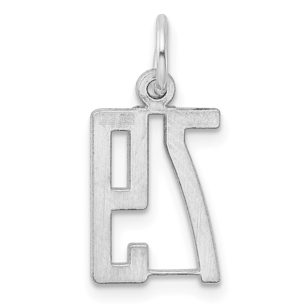 Sterling Silver Rhodium-plated Small Elongated Pol Number 79 Charm