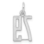 Sterling Silver Rhodium-plated Small Elongated Pol Number 79 Charm