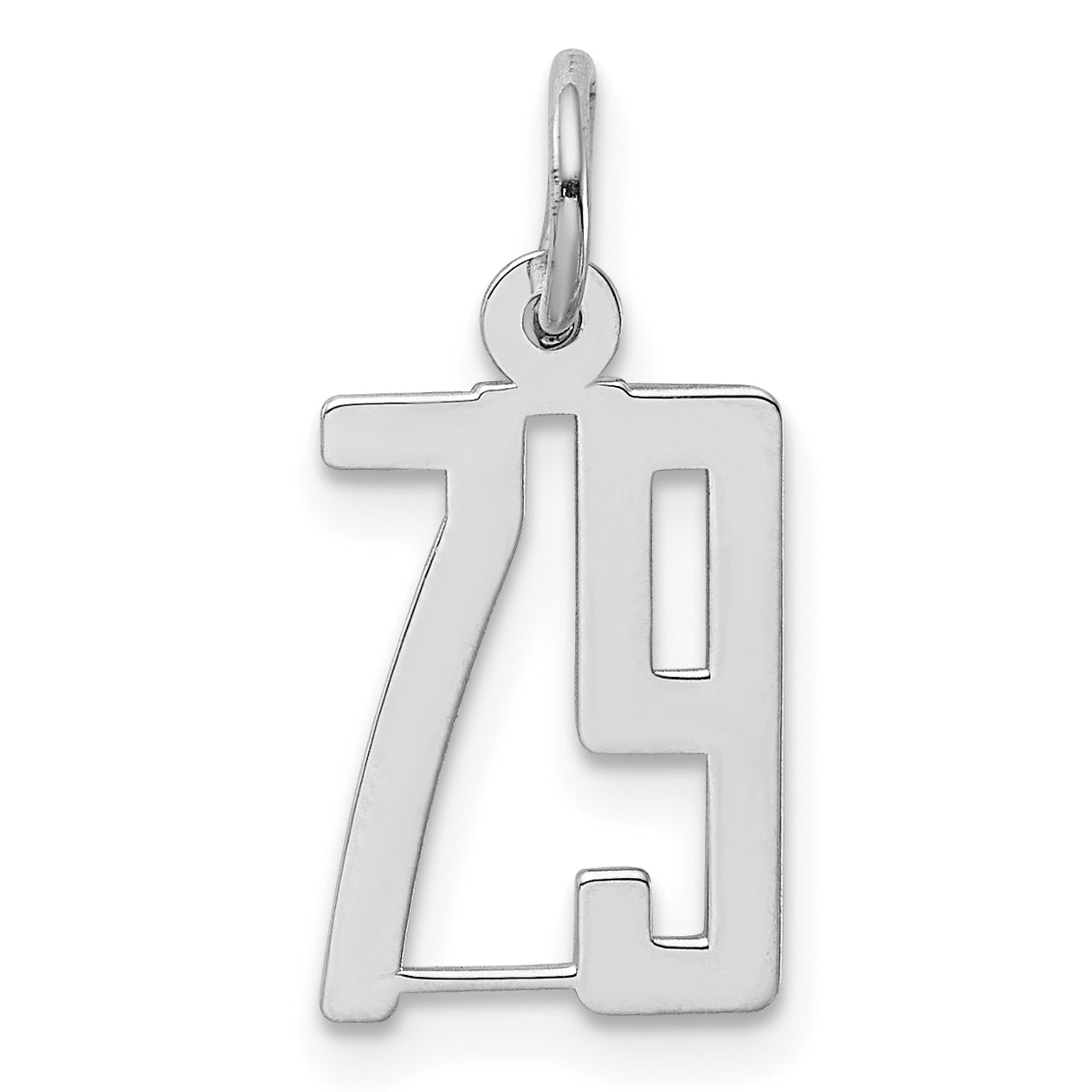 Sterling Silver/Rhodium-plated Elongated Number 79 Charm Main image