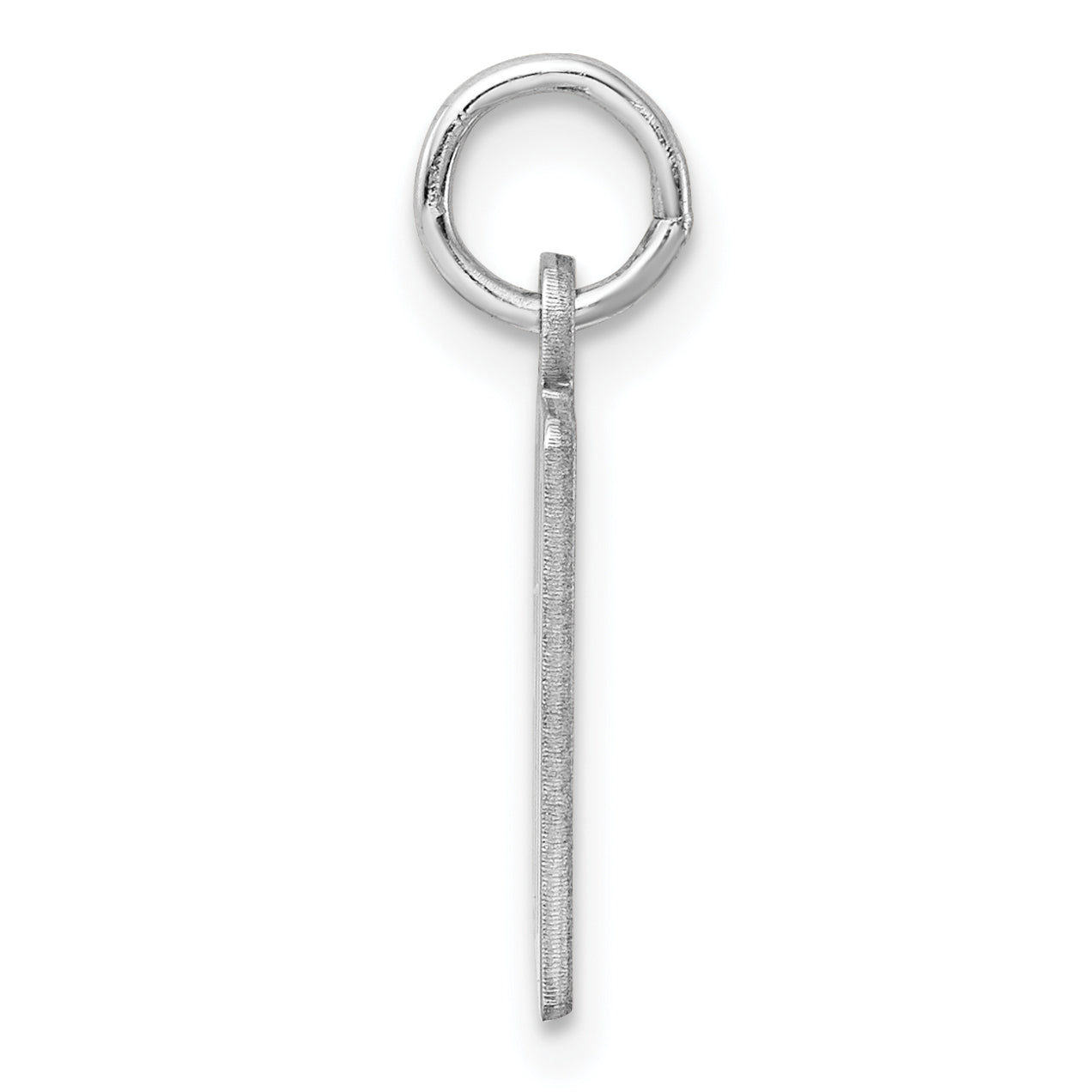 Sterling Silver Rhodium-plated Small Elongated Pol Number 80 Charm Secondary image