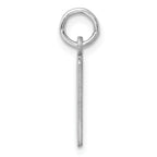 Sterling Silver Rhodium-plated Small Elongated Pol Number 80 Charm