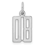Sterling Silver Rhodium-plated Small Elongated Pol Number 80 Charm