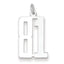 Sterling Silver/Rhodium-plated Elongated Number 81 Charm