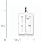 Sterling Silver Rhodium-plated Small Elongated Pol Number 83 Charm