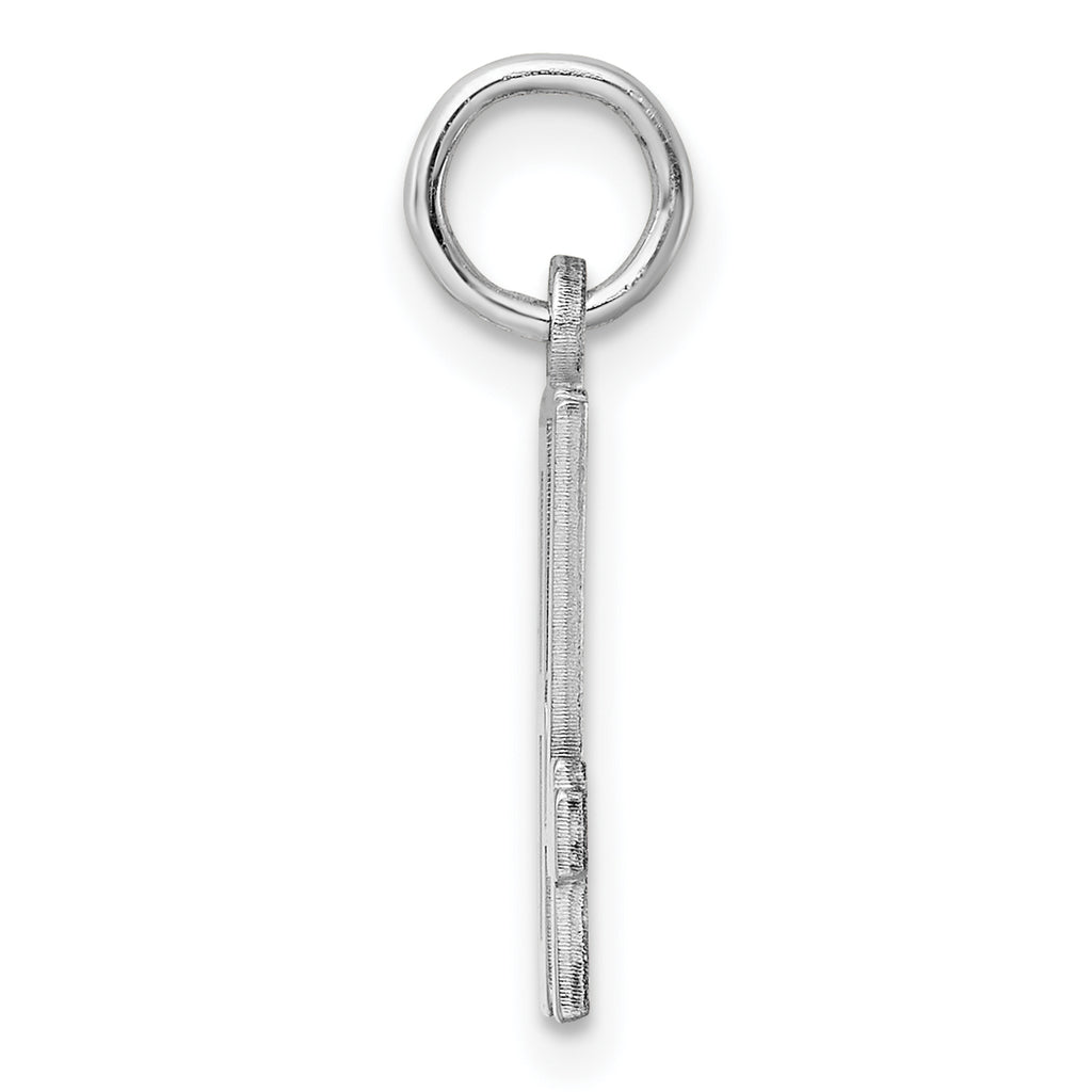 Sterling Silver Rhodium-plated Small Elongated Pol Number 84 Charm