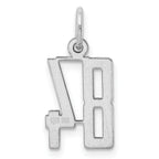 Sterling Silver Rhodium-plated Small Elongated Pol Number 84 Charm
