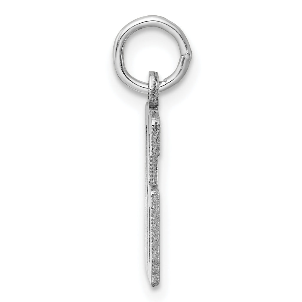 Sterling Silver Rhodium-plated Small Elongated Pol Number 86 Charm