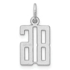 Sterling Silver Rhodium-plated Small Elongated Pol Number 86 Charm