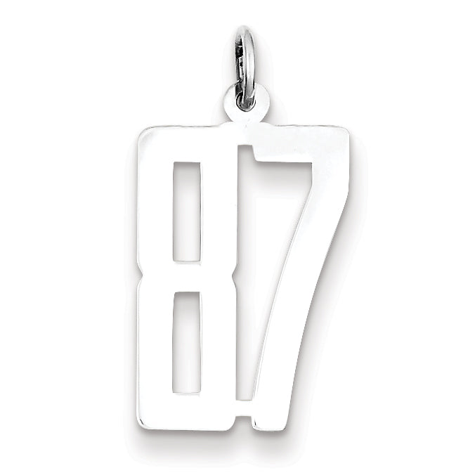 Sterling Silver/Rhodium-plated Elongated Number 87 Charm Main image