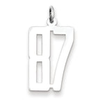 Sterling Silver/Rhodium-plated Elongated Number 87 Charm