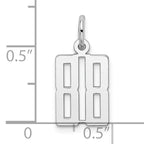 Sterling Silver/Rhodium-plated Elongated Number 88 Charm