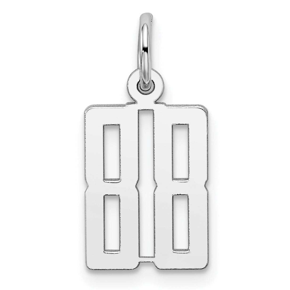 Sterling Silver/Rhodium-plated Elongated Number 88 Charm Main image