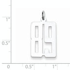 Sterling Silver Rhodium-plated Small Elongated Pol Number 89 Charm