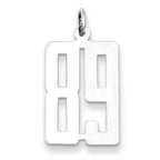 Sterling Silver/Rhodium-plated Elongated Number 89 Charm