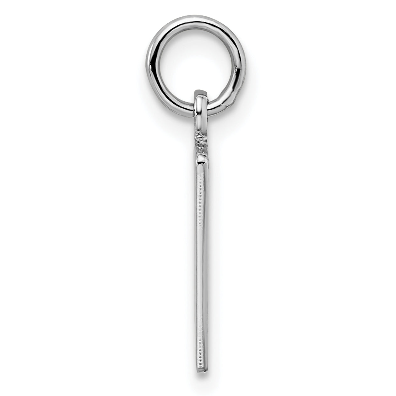 Sterling Silver Rhodium-plated Small Elongated Pol Number 90 Charm Secondary image