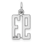 Sterling Silver Rhodium-plated Small Elongated Pol Number 93 Charm