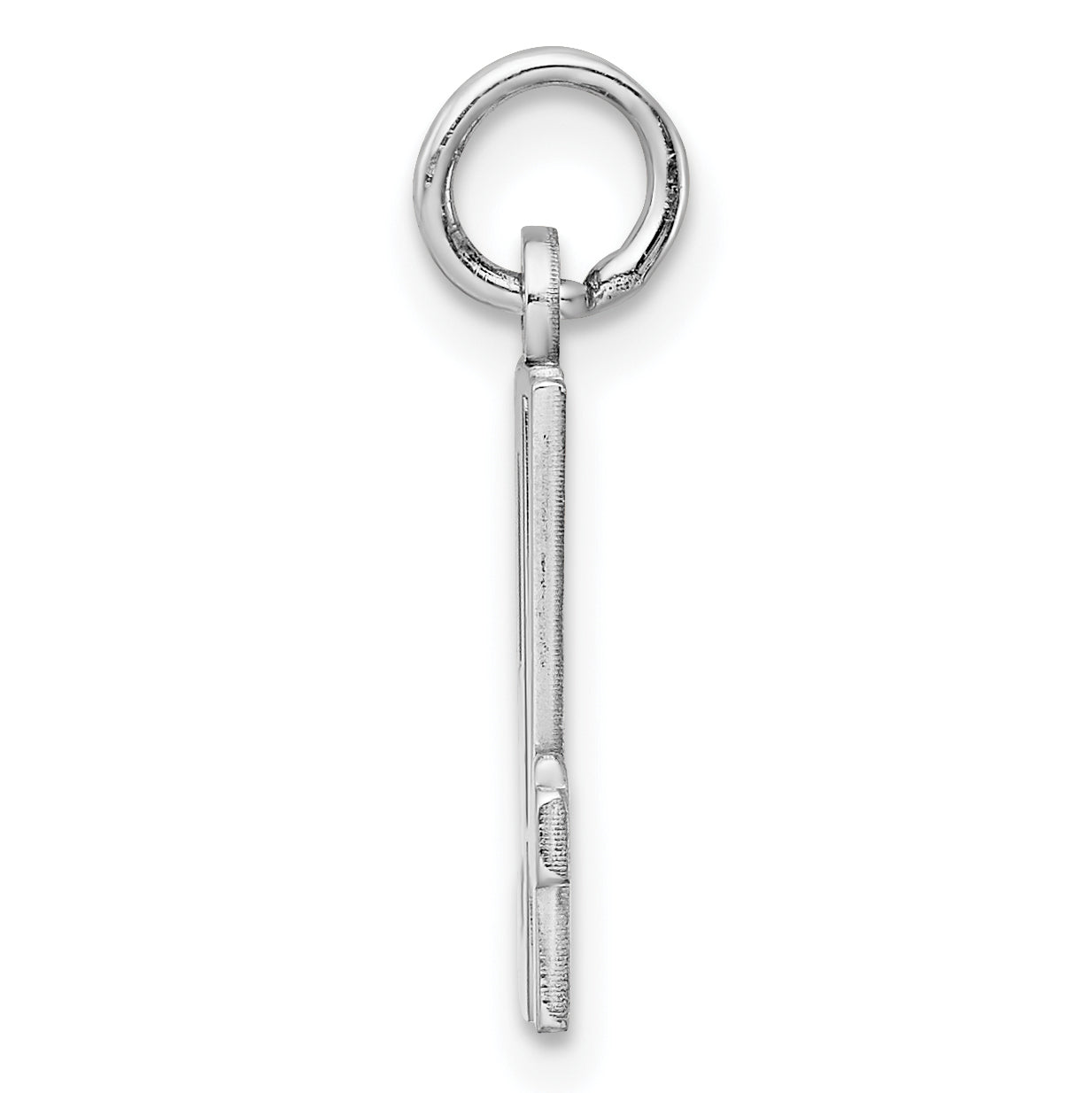 Sterling Silver Rhodium-plated Small Elongated Pol Number 94 Charm Secondary image