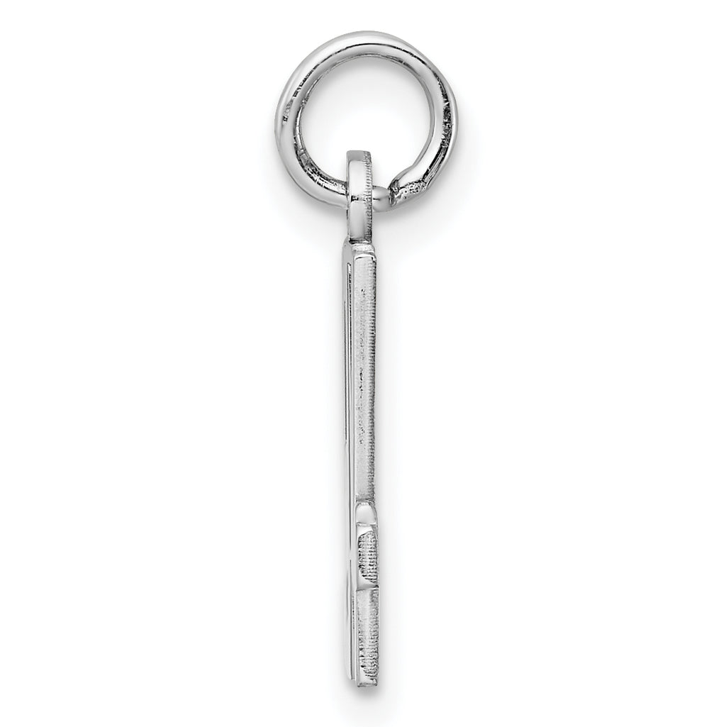 Sterling Silver Rhodium-plated Small Elongated Pol Number 94 Charm