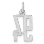 Sterling Silver Rhodium-plated Small Elongated Pol Number 94 Charm