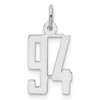Sterling Silver/Rhodium-plated Elongated Number 94 Charm