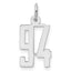 Sterling Silver/Rhodium-plated Elongated Number 94 Charm