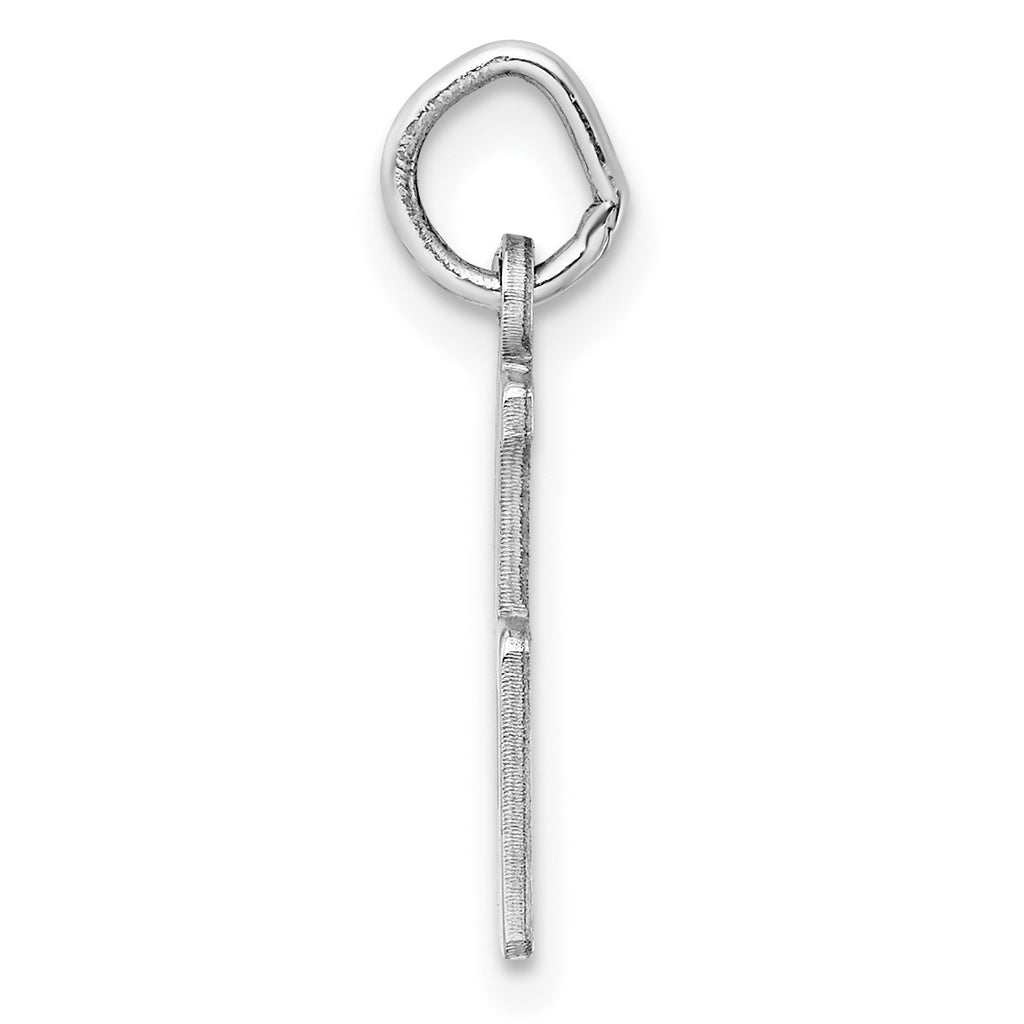 Sterling Silver Rhodium-plated Small Elongated Pol Number 95 Charm