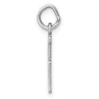 Sterling Silver Rhodium-plated Small Elongated Pol Number 95 Charm