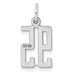 Sterling Silver Rhodium-plated Small Elongated Pol Number 95 Charm