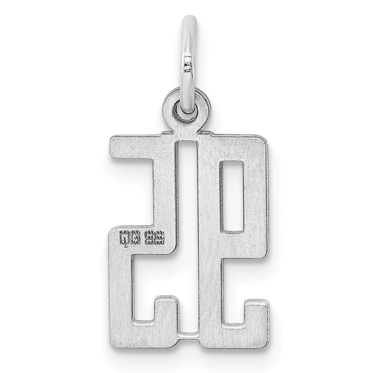 Sterling Silver Rhodium-plated Small Elongated Pol Number 95 Charm