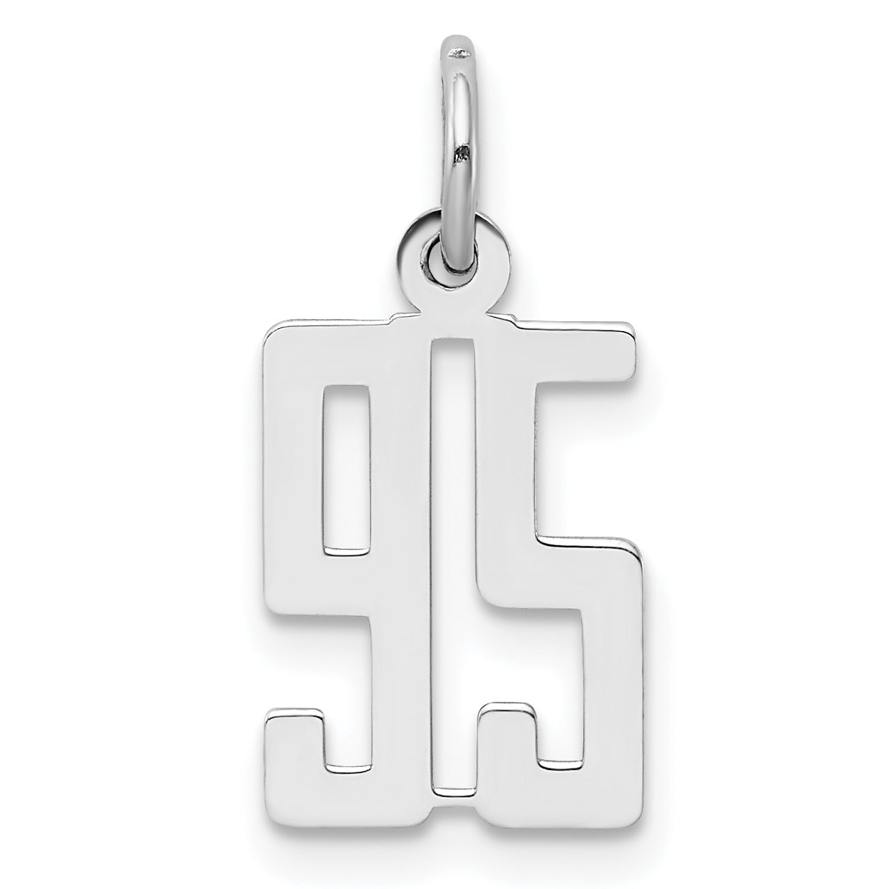 Sterling Silver/Rhodium-plated Elongated Number 95 Charm Main image