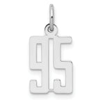 Sterling Silver/Rhodium-plated Elongated Number 95 Charm