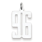 Sterling Silver/Rhodium-plated Elongated Number 96 Charm