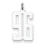 Sterling Silver/Rhodium-plated Elongated Number 96 Charm