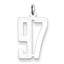 Sterling Silver/Rhodium-plated Elongated Number 97 Charm