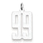 Sterling Silver/Rhodium-plated Elongated Number 99 Charm