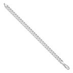 Sterling Silver Rhodium-plated 7mm Beveled Curb Chain