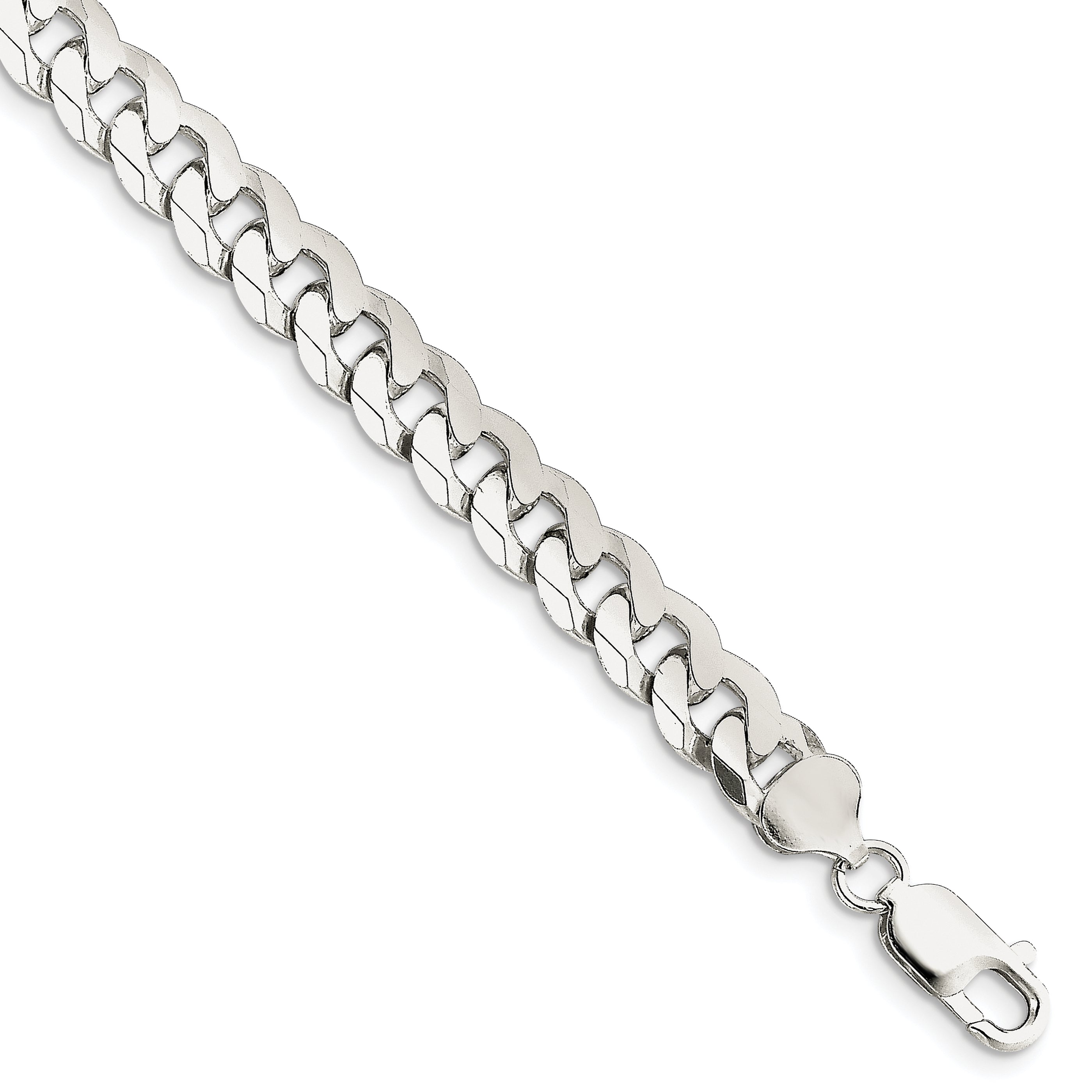 Sterling Silver 8.5mm Beveled Curb Chain Main image