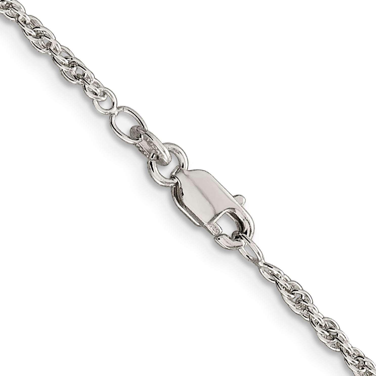 Sterling Silver 925 Polished Rope Chain Necklace for Women Elegant Design