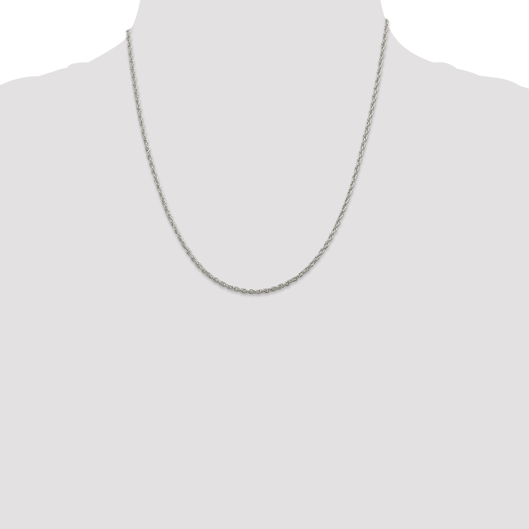 Sterling Silver 925 Polished Rope Chain Necklace for Women Elegant Design