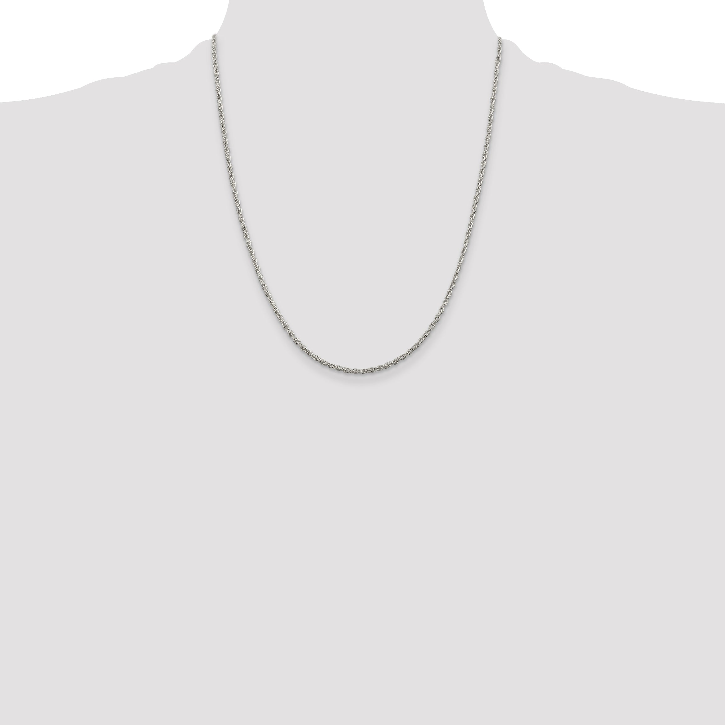 Sterling Silver 925 Polished Rope Chain Necklace for Women Elegant Design