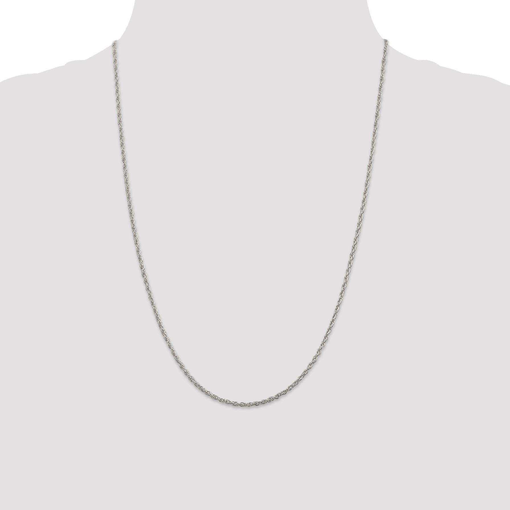 Sterling Silver 925 Polished Rope Chain Necklace for Women Elegant Design