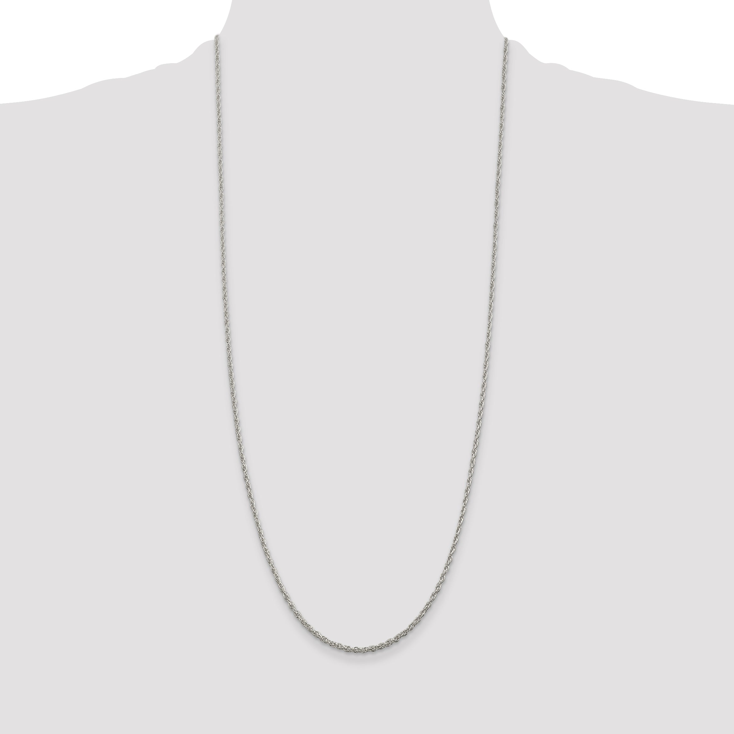 Sterling Silver 925 Polished Rope Chain Necklace for Women Elegant Design